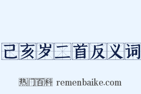 己亥岁二首反义词是什么意思的图片